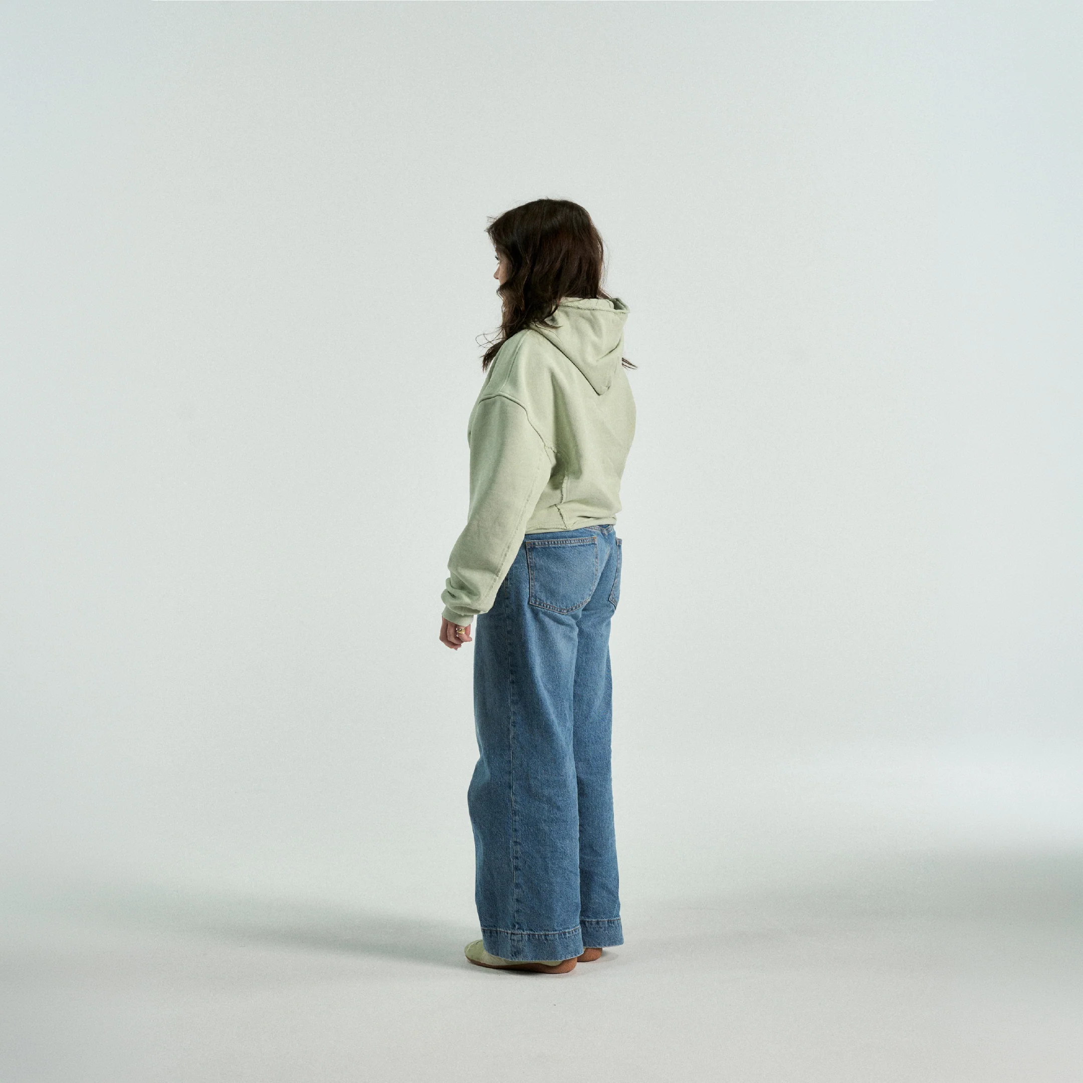 Core Cropped Hoodie - Sage - Image 4